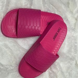Pink Snake Print Slides